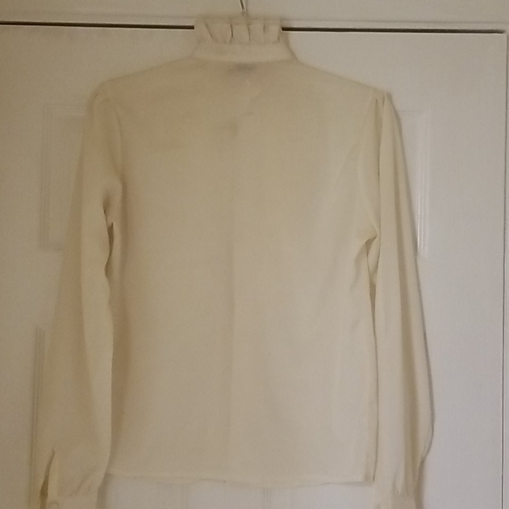 Cream Ruffle Front Blouse - Picture 2 of 3